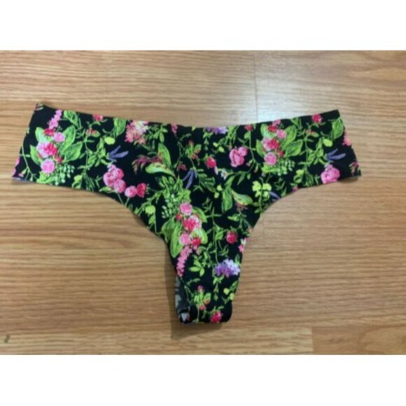 Other - Victorias Secret No Show Thong Panty  Floral Roses Print Small  New